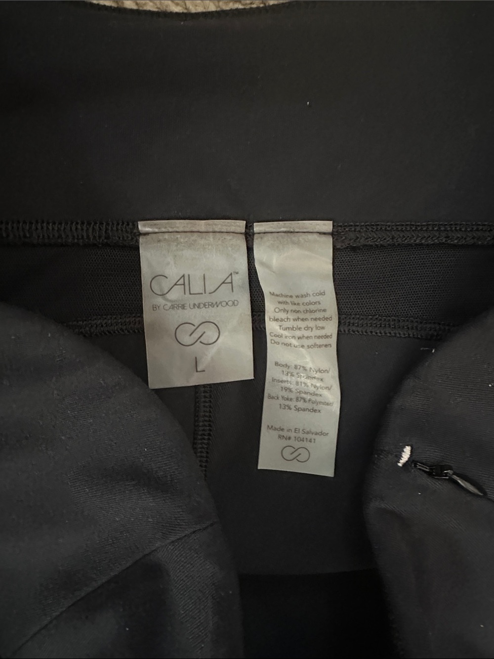 Calia By Carrie Underwood Black High-Waist Mesh Bottom Capri Leggings Size L - Picture 4 of 6